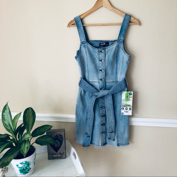 Rewash Dresses & Skirts - NWT Rewash Denim Jumper Mini Button Up Belted
